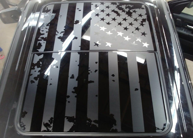 RAM Sunroof Decal - Distressed USA Flag