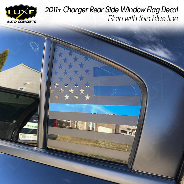 2011+ Charger Rear Side Window Decal - Plain Flag