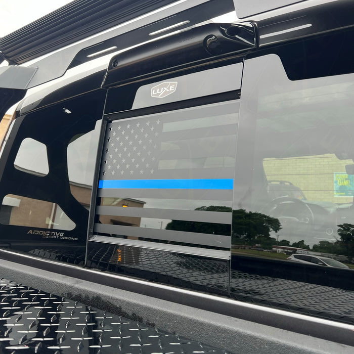 2019+ RAM Back Power Sliding Middle Window Vinyl Decal - Matte Black A ...
