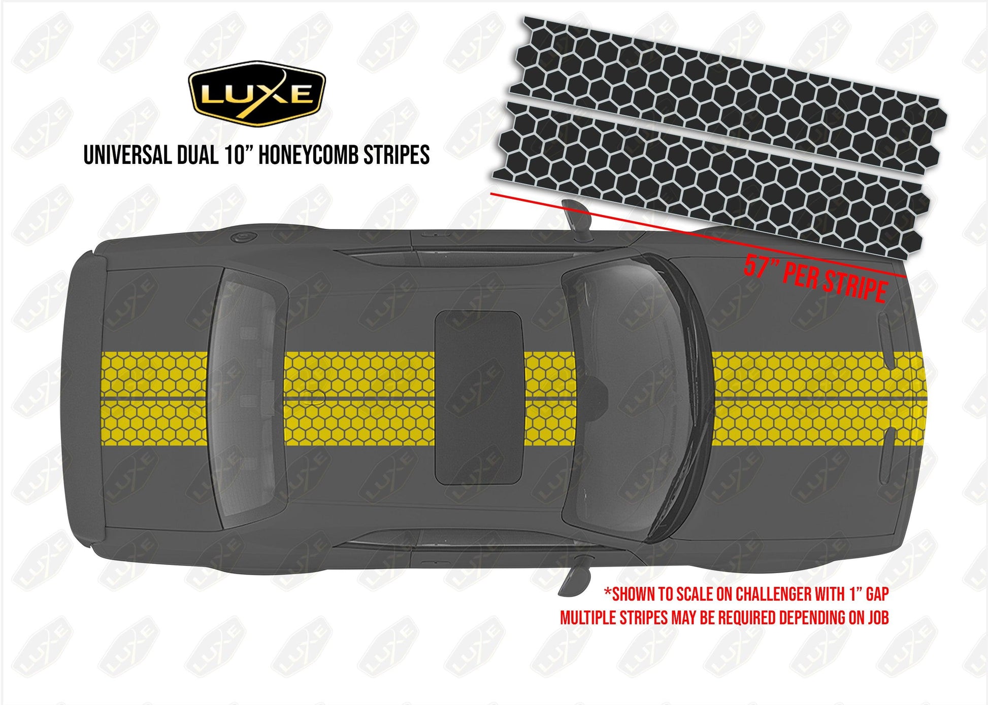 Standard Vehicle Stripe Kit - Dual 10" Honeycomb - Luxe Auto Concepts