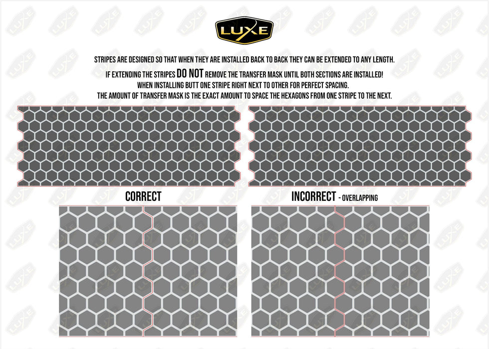 Small Vehicle Stripe Kit - Single 20" Honeycomb - Luxe Auto Concepts