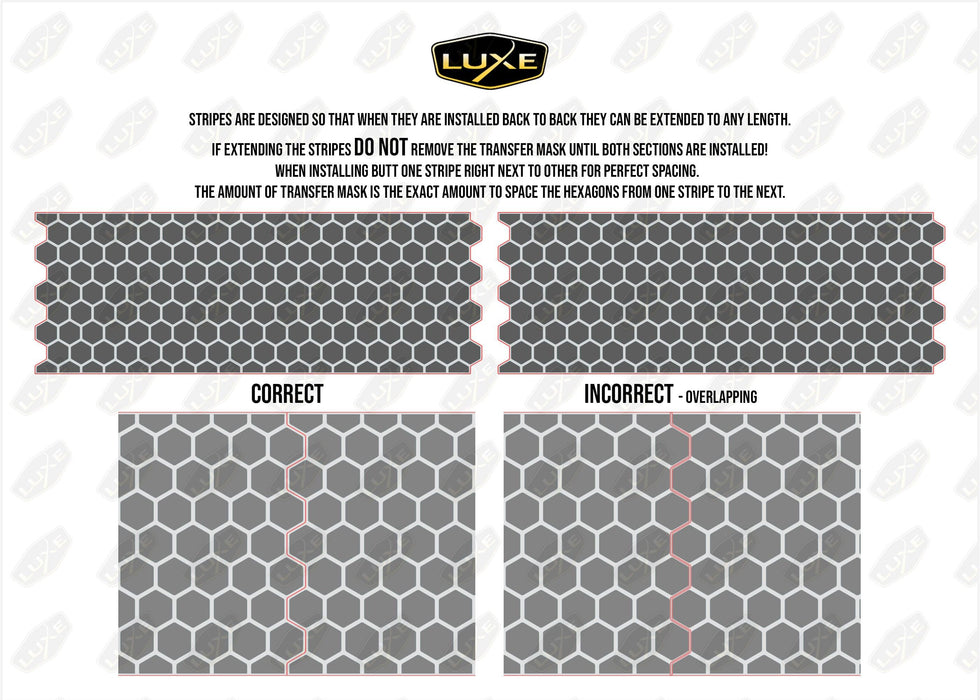 Standard Vehicle Stripe Kit - Single 20" Honeycomb - Luxe Auto Concepts