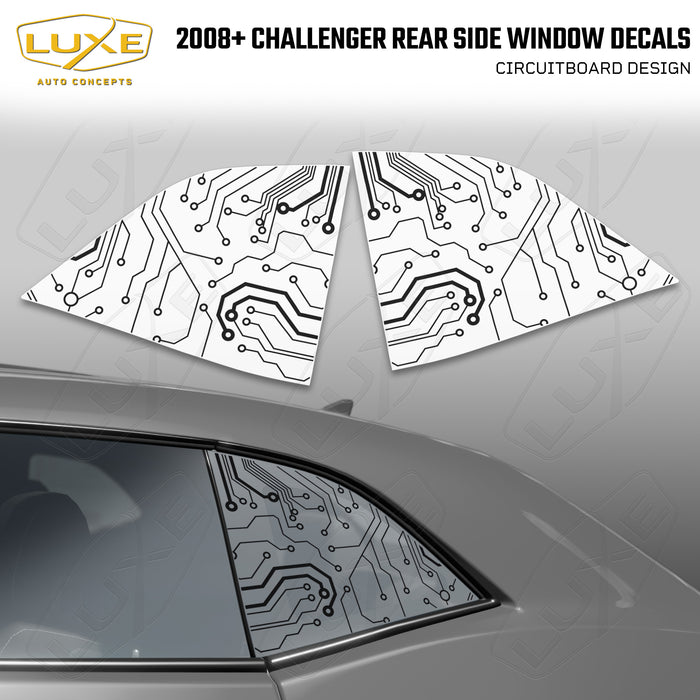 2008+ Challenger Rear Quarter Window Cut Vinyl Decals - Circuit Design