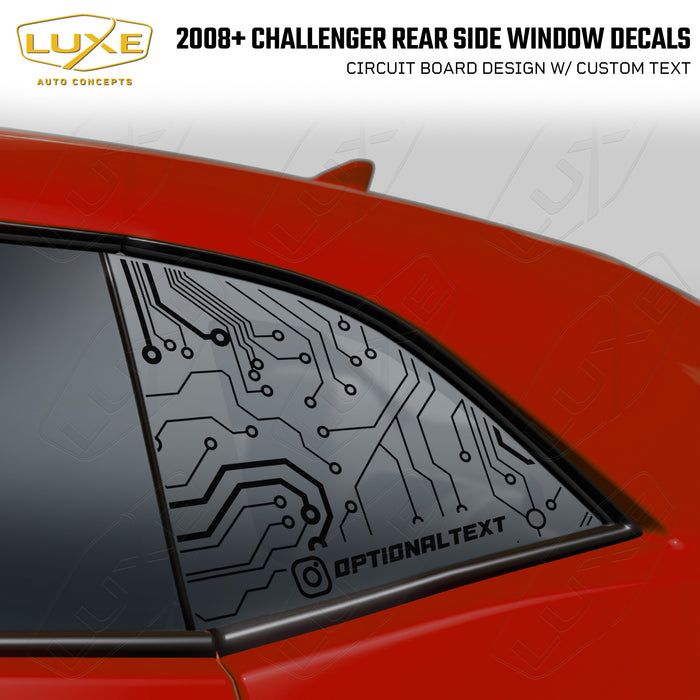 2008+ Challenger Rear Quarter Window Cut Vinyl Decals - Circuit Design