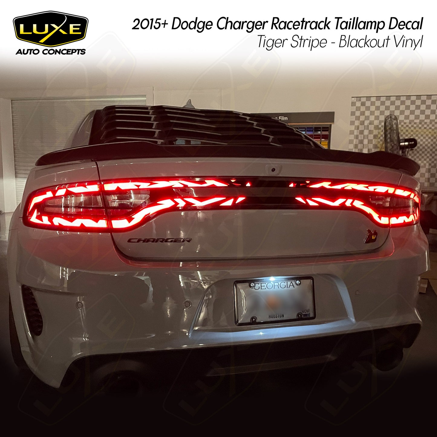 2015+ Charger Racetrack Taillamp Decal - Tiger Stripes