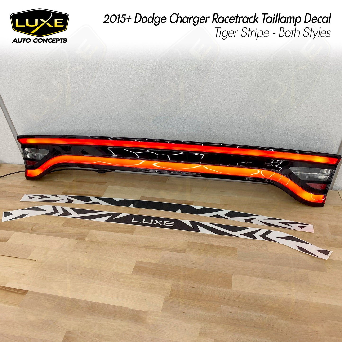 2015+ Charger Racetrack Taillamp Decal - Tiger Stripes