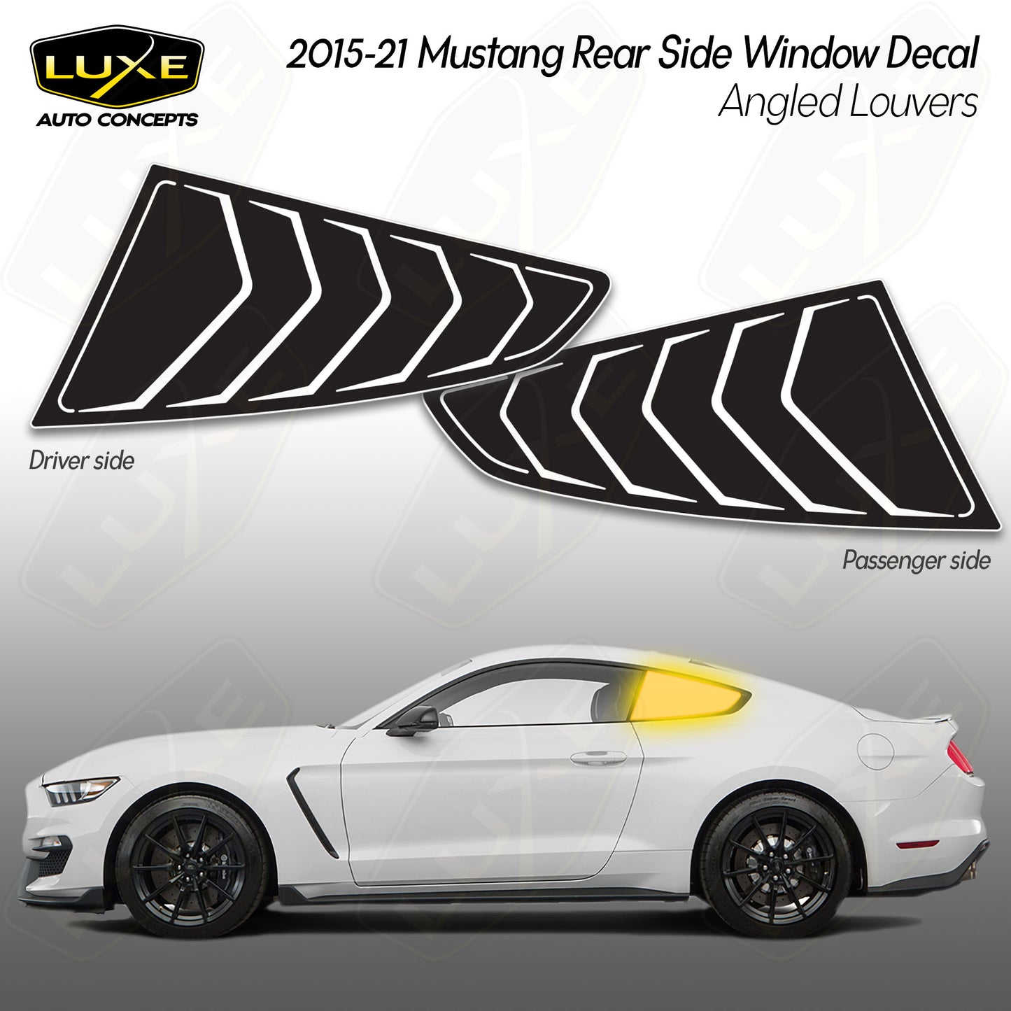 2015+ Mustang Quarter Window Flag Kit de calcomanías