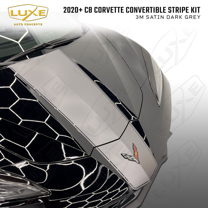 2020+ Corvette C8 Convertible Stripe Kit - Single Stripe with Pinstripes