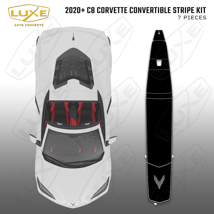 2020+ Corvette C8 Convertible Stripe Kit - Single Stripe with Pinstripes