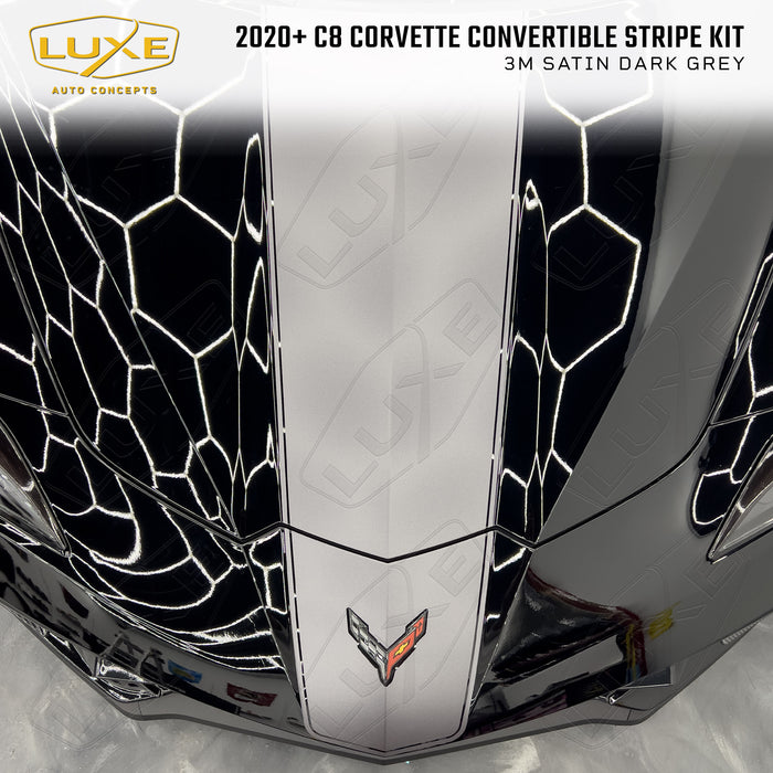 2020+ Corvette C8 Convertible Stripe Kit - Single Stripe with Pinstripes