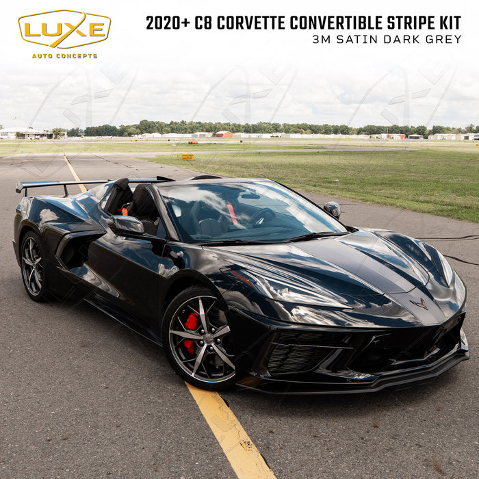 2020+ Corvette C8 Convertible Stripe Kit - Single Stripe with Pinstripes