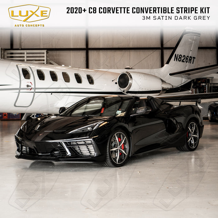 2020+ Corvette C8 Convertible Stripe Kit - Single Stripe with Pinstripes