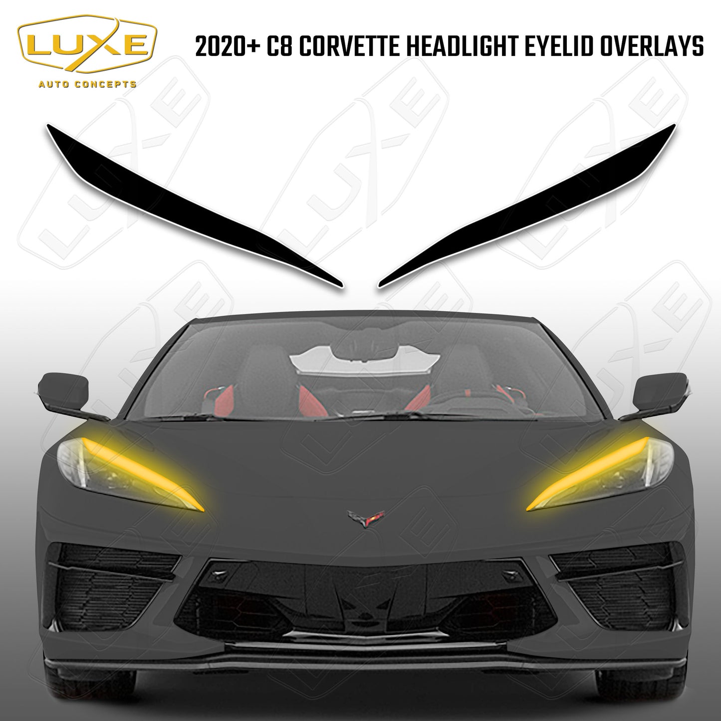 C8 Corvette Headlight Eyelid Overlays Kit