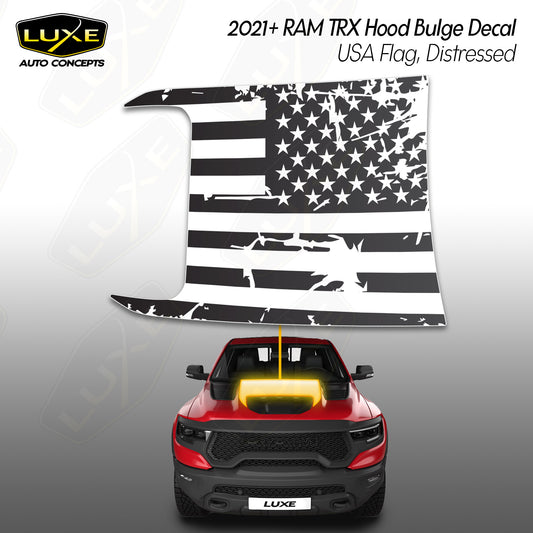 RAM TRX Hood Bulge Decal Kit - USA Flag, Distressed