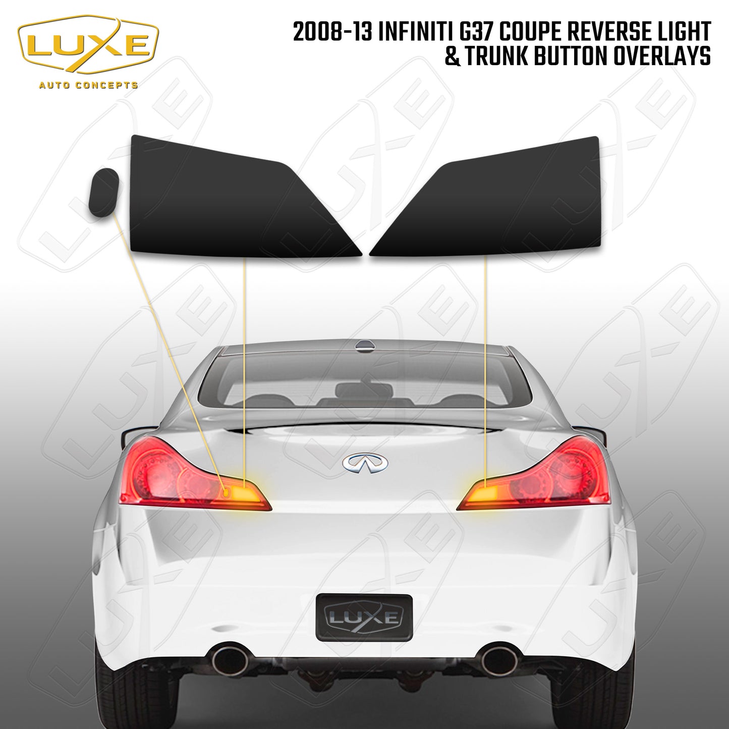 2008-13 Infiniti G37 Coupe Precut Reverse Lights and Trunk Overlays