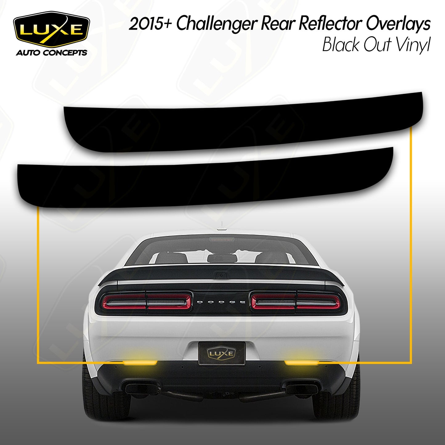 Challenger Rear Reflector Overlays  - Black Out Vinyl