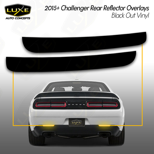 Challenger Rear Reflector Overlays  - Black Out Vinyl