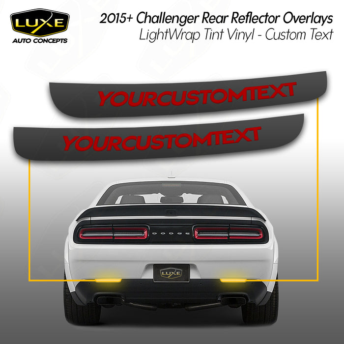2015+ Challenger Rear Reflector Overlays - LightWrap Tint - Custom Text