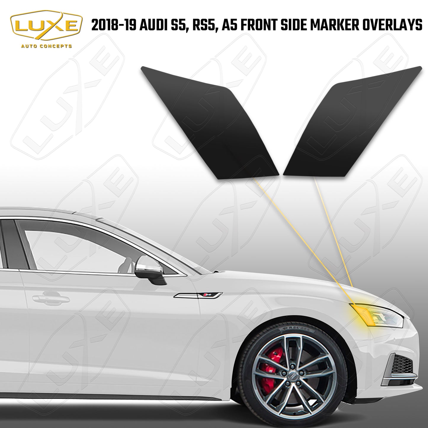 2018-2019 Audi A5, RS5, S5 Front Side Marker Tint Overlays - LightWrap Vinyl