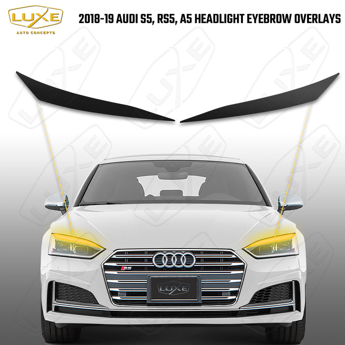 2018-2019 Audi A5, RS5, S5 Headlight Eyebrow Overlays - LightWrap Tint
