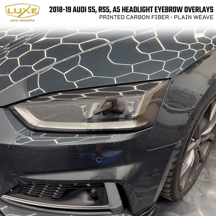 2018-2019 Audi A5, RS5, S5 Headlight Eyebrow Overlays - LightWrap Tint