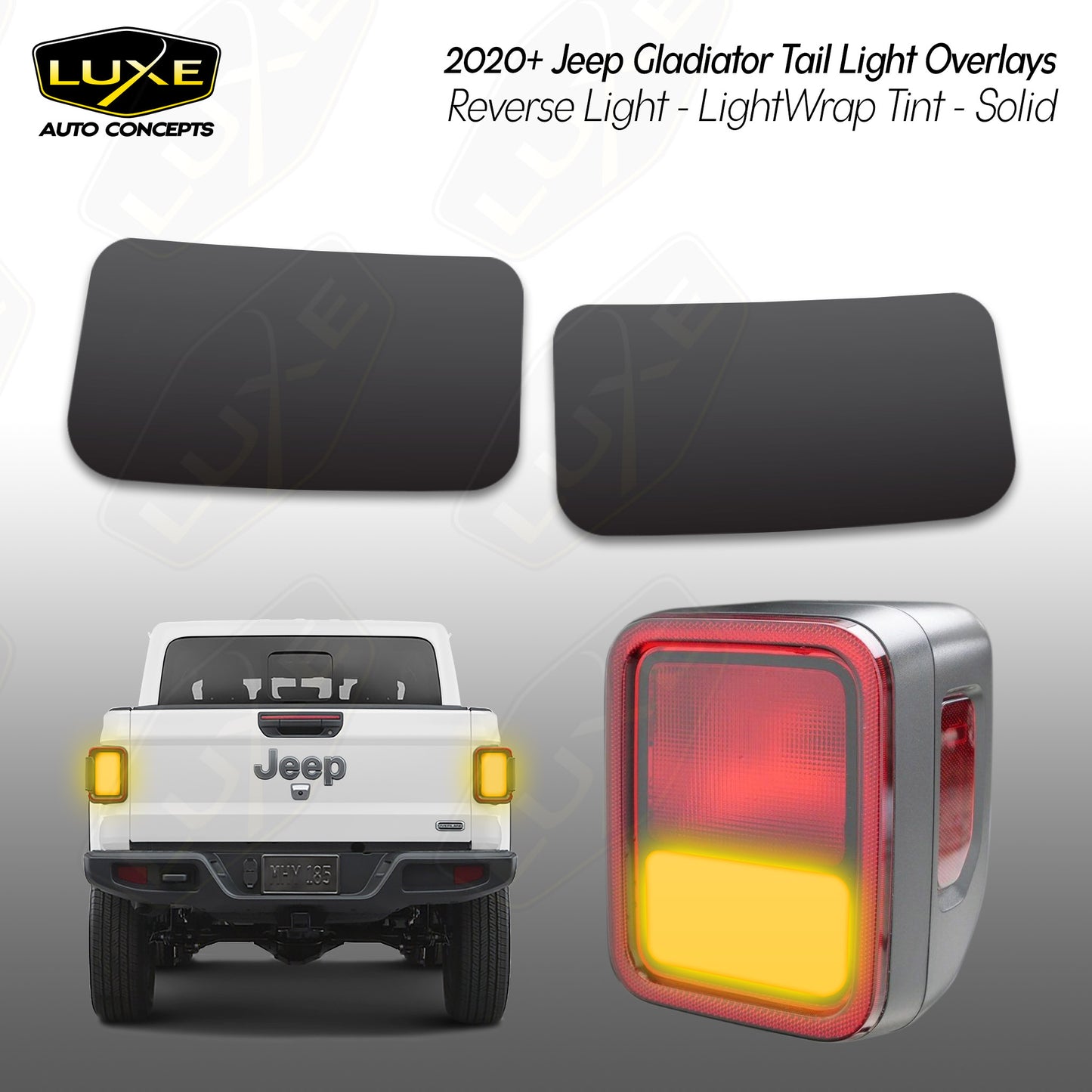 2020+ Jeep Gladiator JT Tail Light Overlays - Reverse Lights - LightWrap Tint