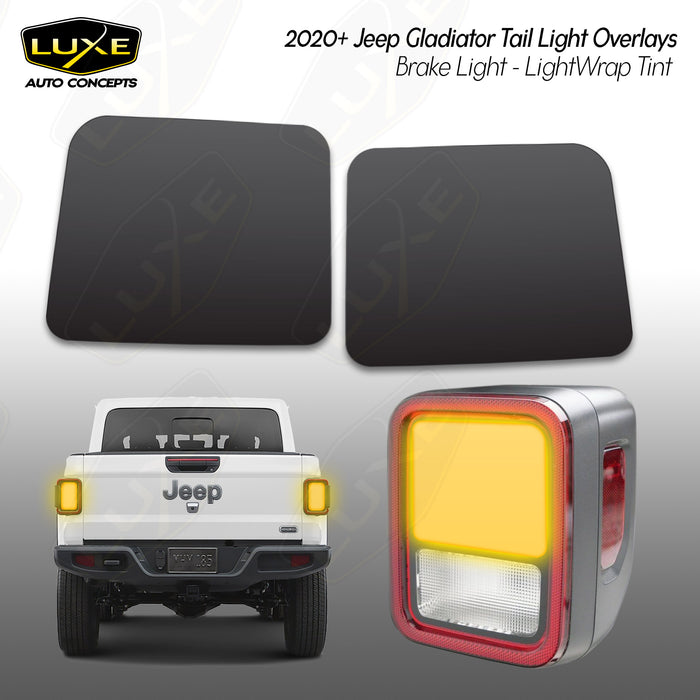 2020+ Jeep Gladiator JT Tail Light Overlays - Brake Lights - LightWrap Tint