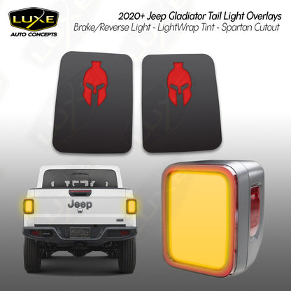 Jeep Gladiator JT Tail Light Overlays - Brake and Reverse Lights Kit Spartan Cutout Kit