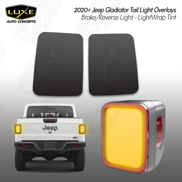 2020+ Jeep Gladiator JT Tail Light Overlays - Brake and Reverse Lights - LightWrap Tint