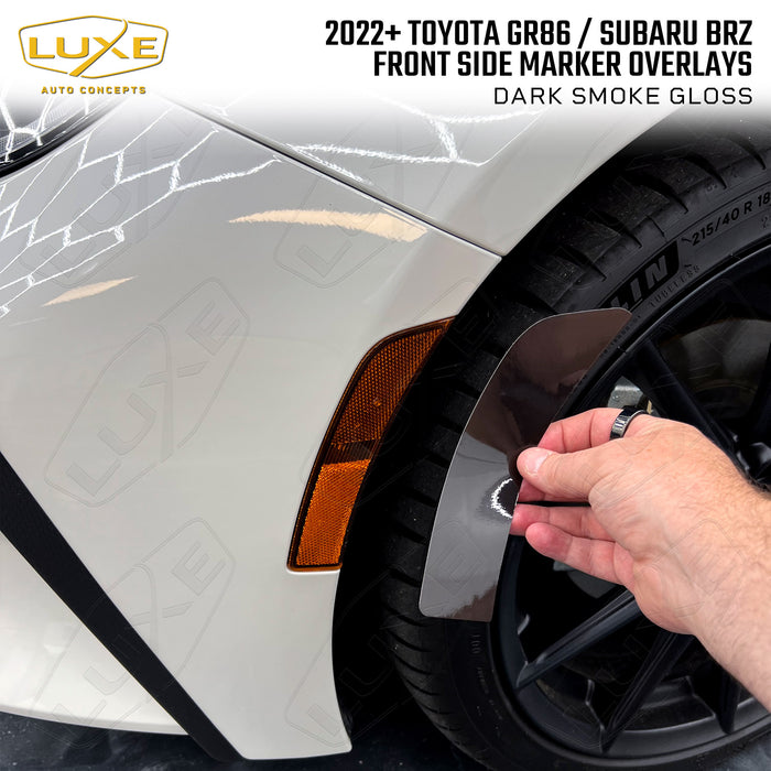 2022+ Toyota GR86, Subaru BRZ Front Side Marker Overlays - LightWrap Vinyl