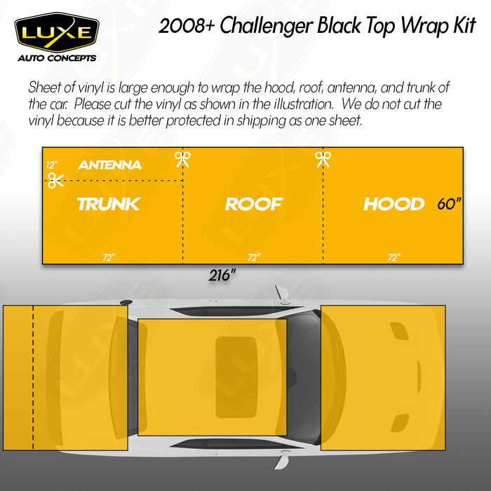 2008+ Challenger Black Top Wrap Kit