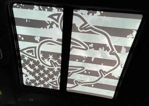 RAM Sunroof Decal - USA Flag w/ T-Rex Footprint Outline - Luxe Auto Concepts