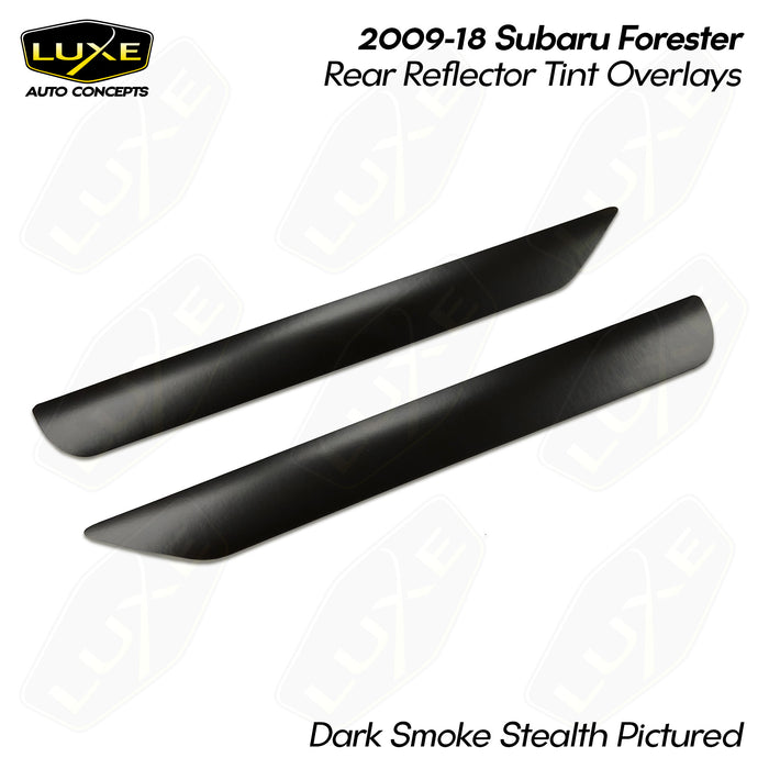 Complete tint kit for subaru forester rear reflector by luxe auto concepts in dark smoke stealth