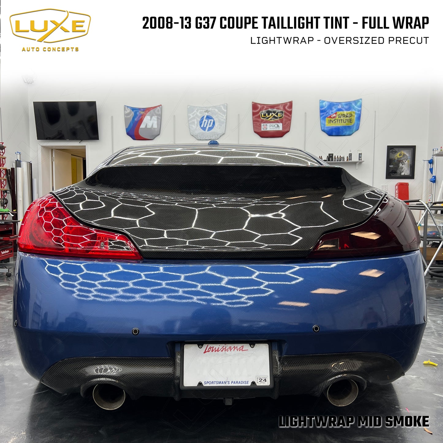 Infiniti G37 Coupe Tail Light Oversized Tint Overlays Kit