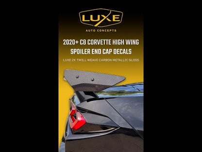 C8 Corvette High Wing Spoiler End Cap Decals Kit