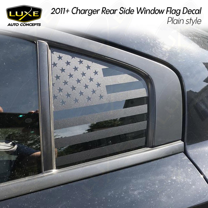 2011+ Charger Rear Side Window Decal - Plain Flag
