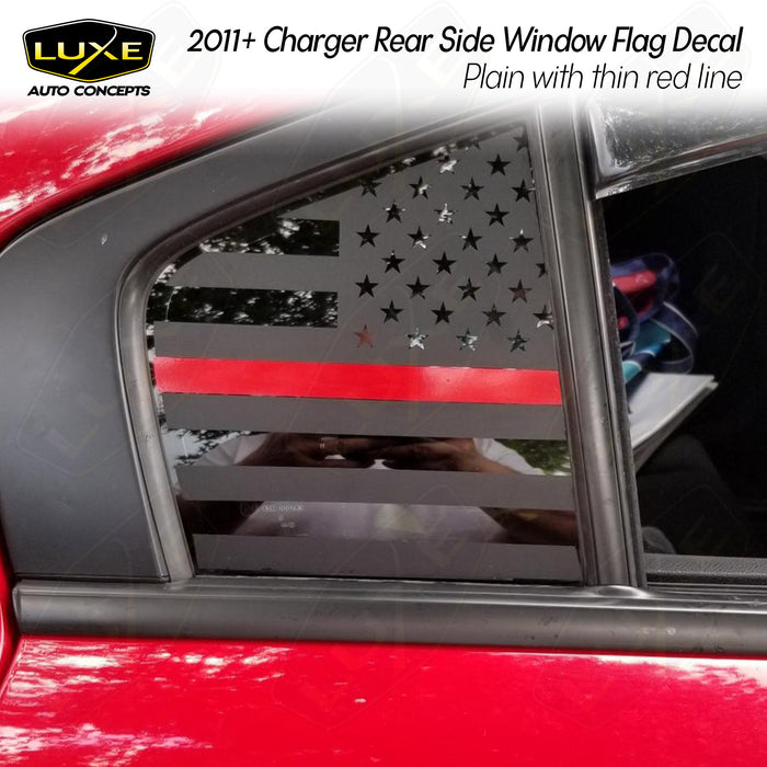 2011+ Charger Rear Side Window Decal - Plain Flag